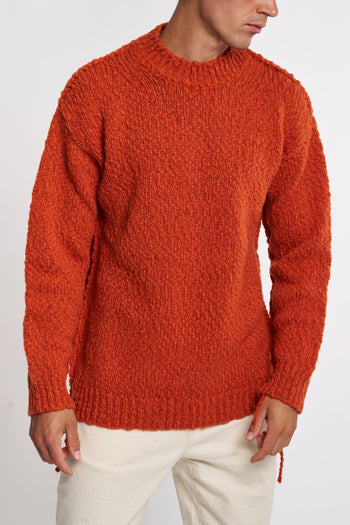 Maglia girocollo in lana arancio - 3