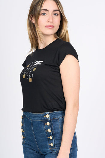 T-shirt con Catenelle Nero Donna - 4