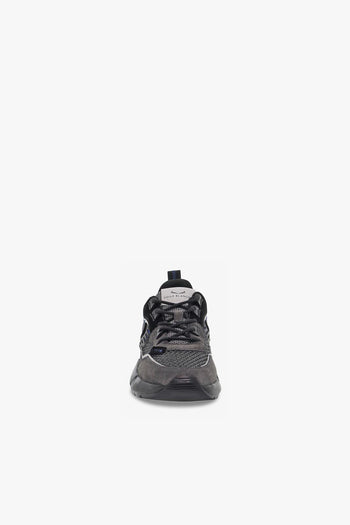 Sneakers CLUB01 in camoscio e tessuto grigio e nero - 4