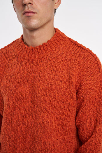 Maglia girocollo in lana arancio - 6