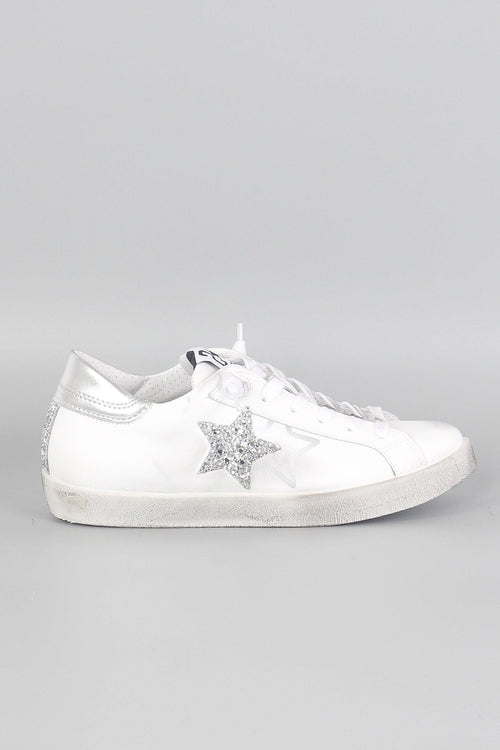 Sneaker One Star Glitter Bianco/argento