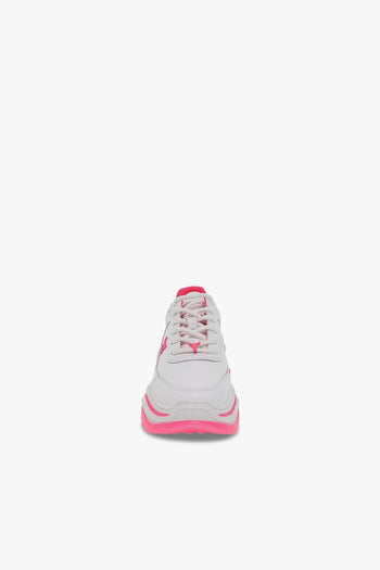Sneakers CHAOS BRAVE WHITE NEON PINK in pelle bianco e fuxia - 4