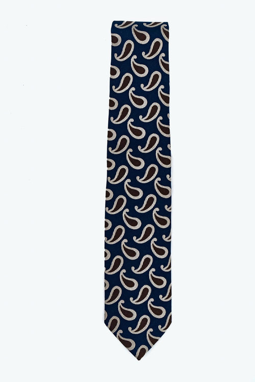 Cravatta Paisley Blu/marr Uomo