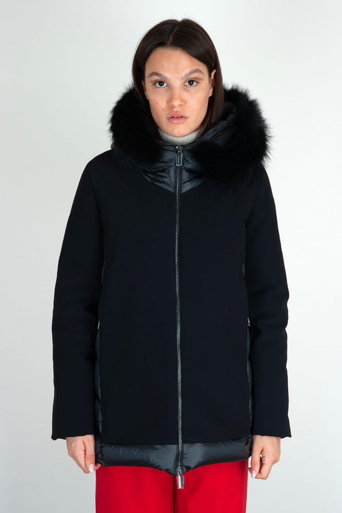 Piumino Winter Hybrid Zar Fur Nero in Materiale - 1