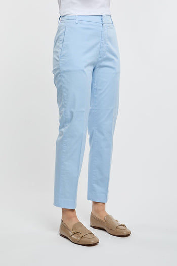 Pantalone Nima Zip 97% CO 3% EA Azzurro - 3