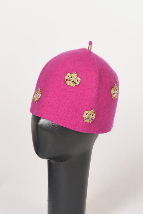 Cappello Decorato Fucsia Donna - 1