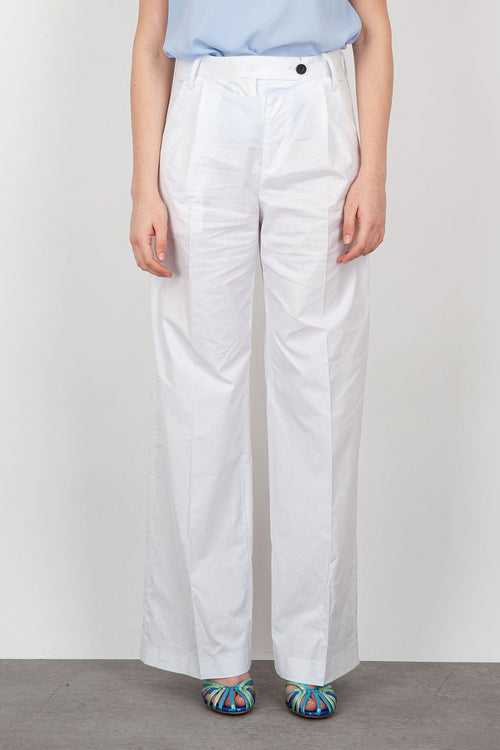 Pantalone Ampio Pinces Fairmont Cotone Bianco