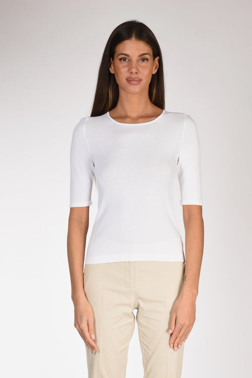 Tshirt Di Maglia Bianco Donna - 2