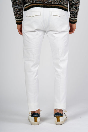 Pantalone Crop Fustagno Bianco Uomo - 5