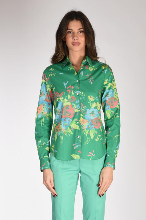 Camicia Colletto Verde/multicolor Donna - 2