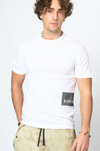 T-shirt Stampa Laterale Bianco Uomo - 4
