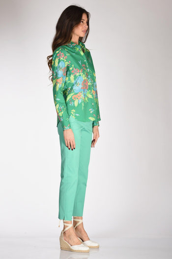Camicia Colletto Verde/multicolor Donna - 4