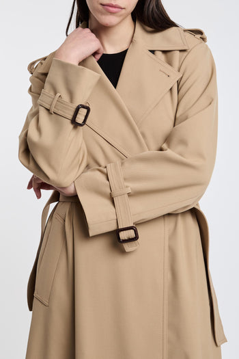 Max Mara Trench in 59%WO 39%PL 2%EA Beige - 8