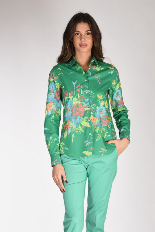 Camicia Colletto Verde/multicolor Donna - 1