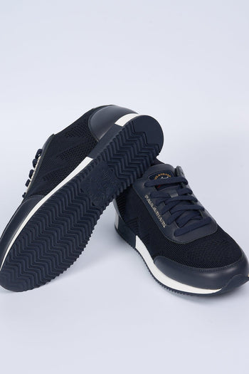 Sneaker In Maglia Tecnica Blu Uomo - 4