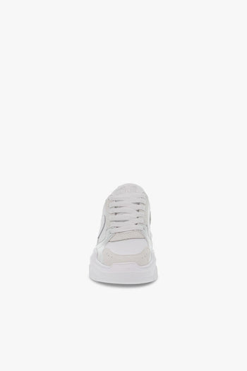 Sneakers JEANS COUTURE SPEEDTRACK in pelle e laminato bianco e argento - 4