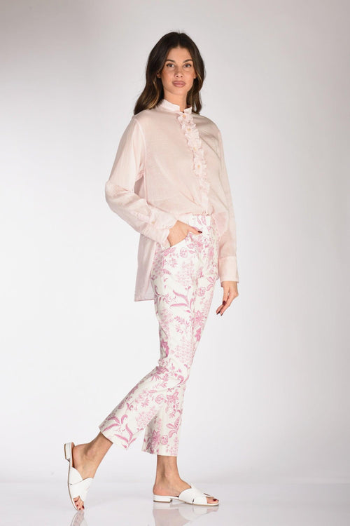 Pantalone Stampato Bianco/rosa Donna - 2