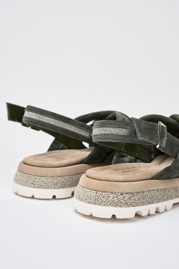 Sandalo Slingback Ricamato 100% LH Verde - 6