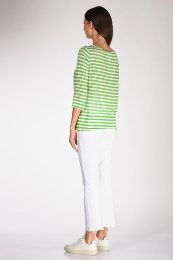 Tshirt Righe Verde/bianco Donna - 5