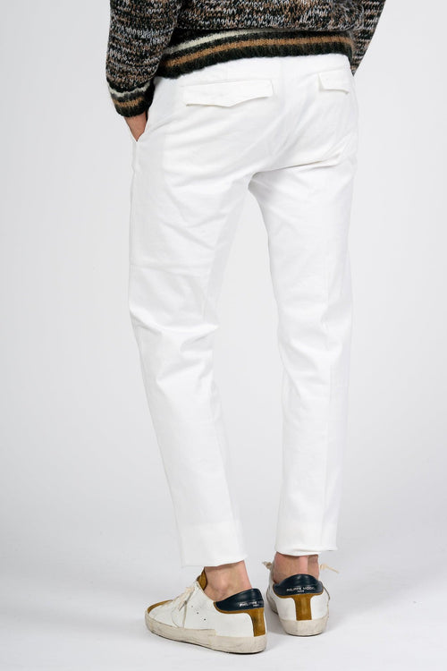 Pantalone Crop Fustagno Bianco Uomo - 1