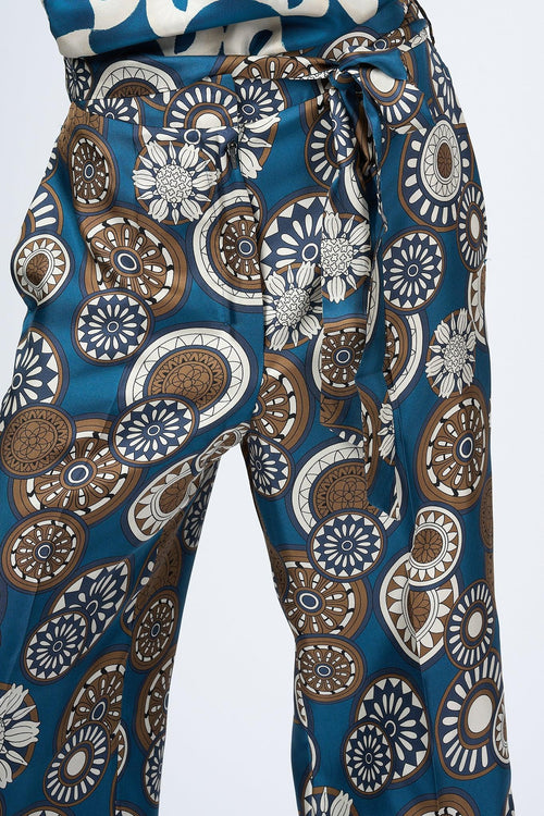 Pantalone Timebin Seta Blu Donna - 2