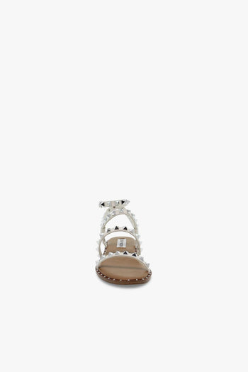 Sandalo basso TRAVEL WHITE in ecopelle bianco e argento - 4