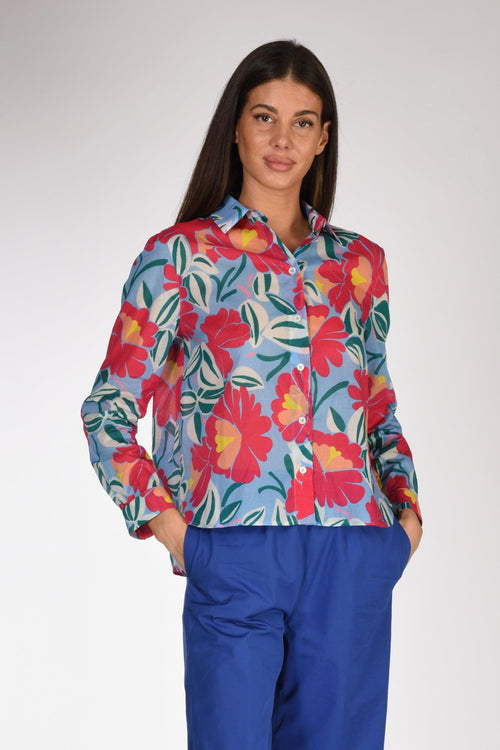 Camicia Nicolel Azzurro/multicolor Donna