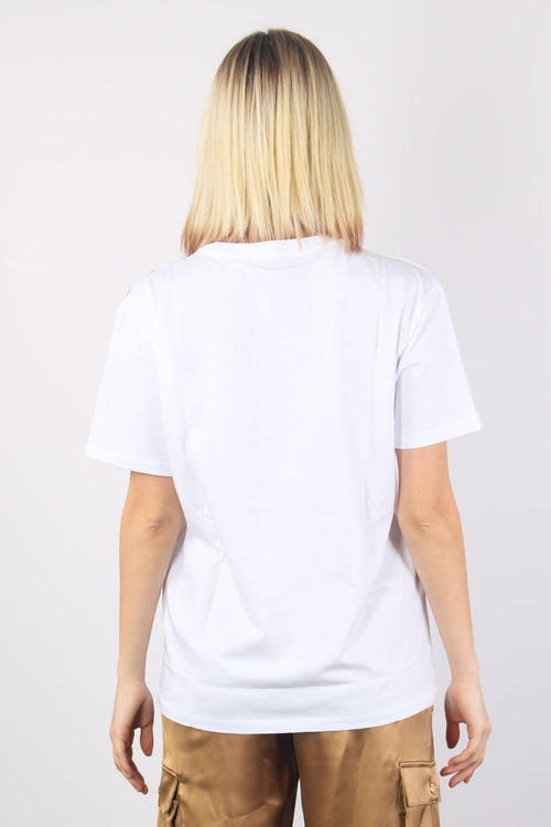 T-shirt Scritta Tono Su Tono Bianco - 2