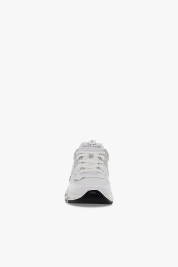 Sneakers CLUB01 0N01 in pelle e nylon bianco e grigio chiaro - 4