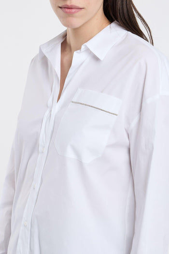 Camicia Popeline di Cotone Bianco - 5