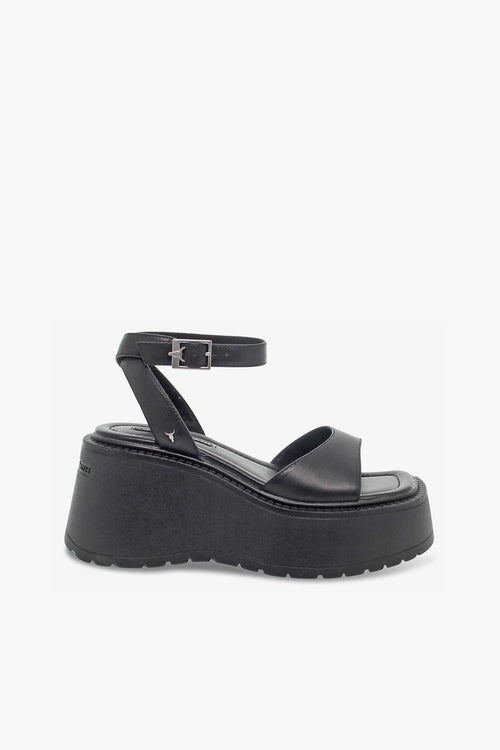 Zeppa CRYBABY BLACK LEATHER in pelle nero